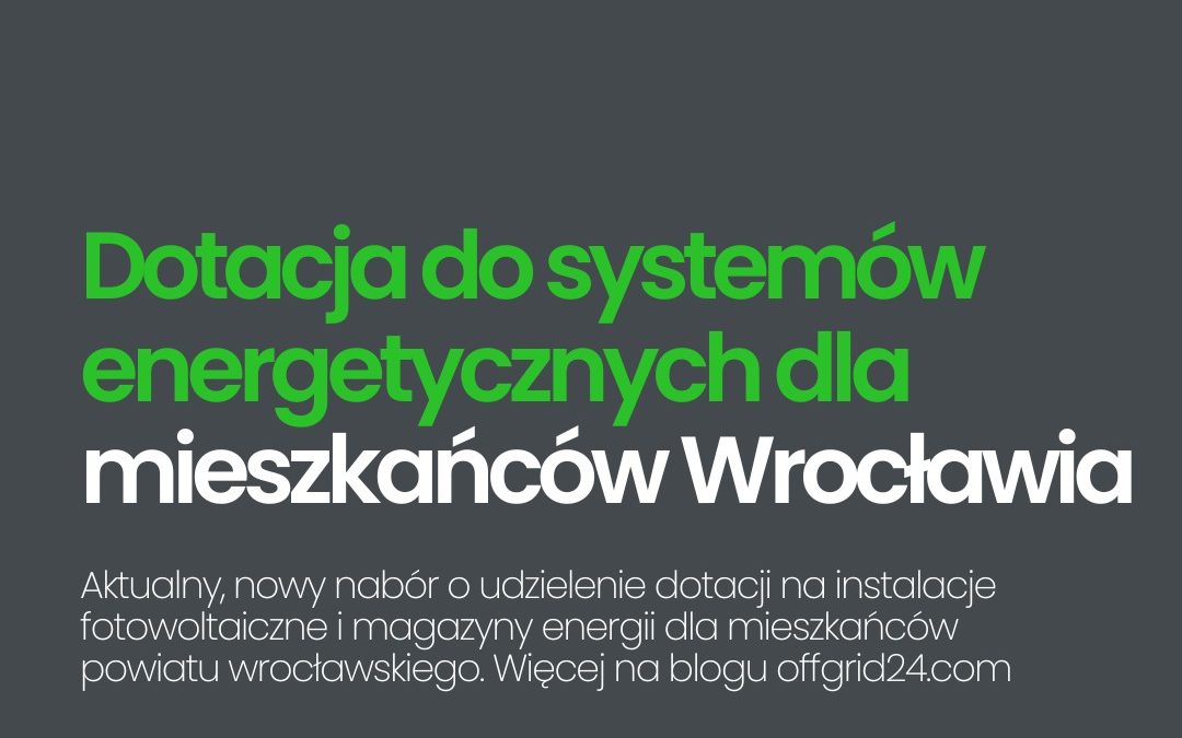 Dotacja do systemów energetycznych OZE dla Wrocławia