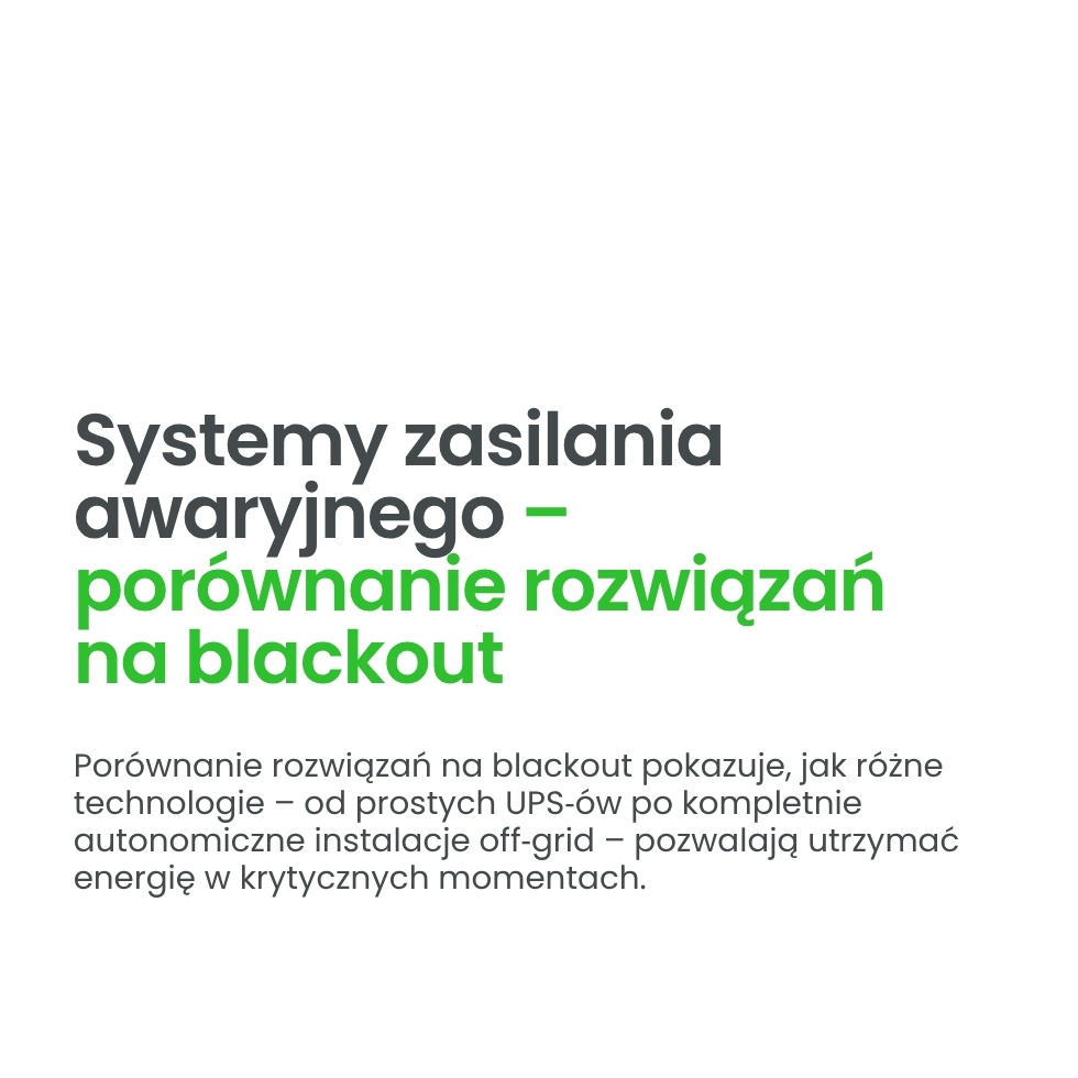 systemy zasilania awaryjnego
